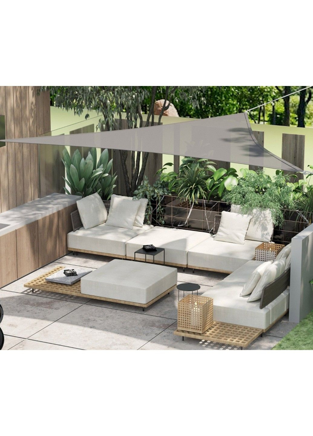 Тент навіс затінюючий трикутний 4х4х4м Оксфорд (Сірий) No Brand (332636473)