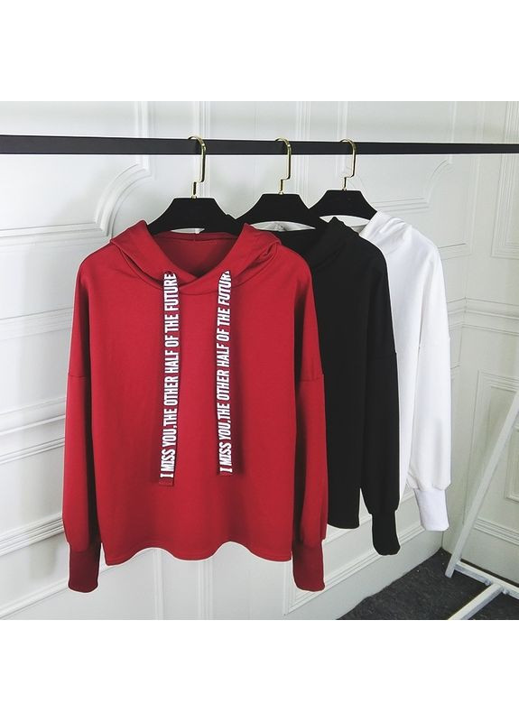 Модное женское худое оверсайз свободного кроя, с капюшоном "Future" (красного цвета) China (367838089)