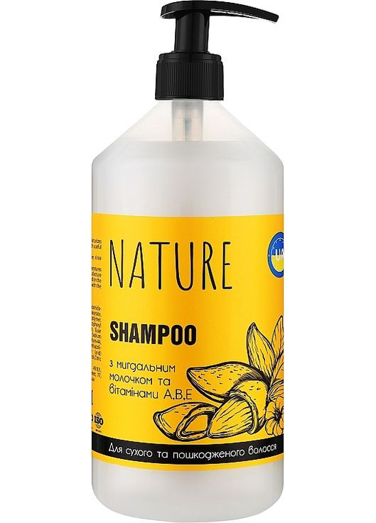 Шампунь с миндальным молочком и витаминами А, В, Е Nature Shampoo 500ml (1107267-31097816) BIOTON COSMETICS (368614669)