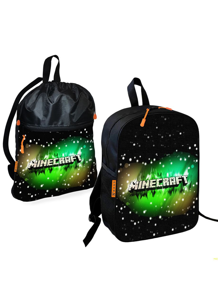 Шкільний рюкзак дитячий Minecraft + Сумка для взуття спортивної форми рюкзак-мішок для хлопчика (1940) No Brand (328693477)