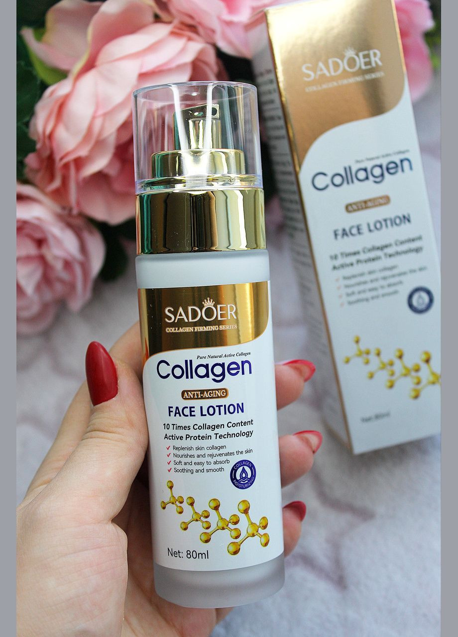 Зволожуючий і омолоджуючий лосьйон для обличчя з колагеном, 80 мл SADOER (315426009)