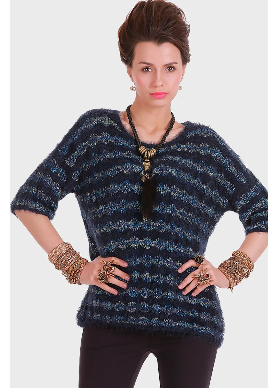 Синій демісезонний жіночий демісезонний светр трава синій Forza Viva