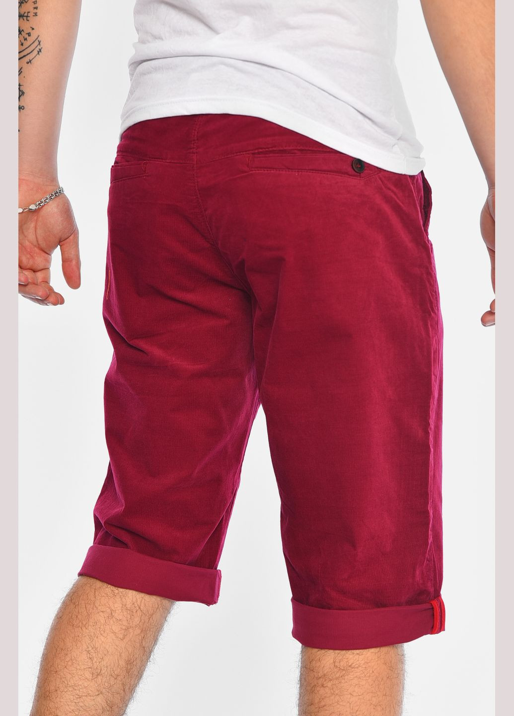 Бриджи мужские микровельветовые бордового цвета Let's Shop (315509101)