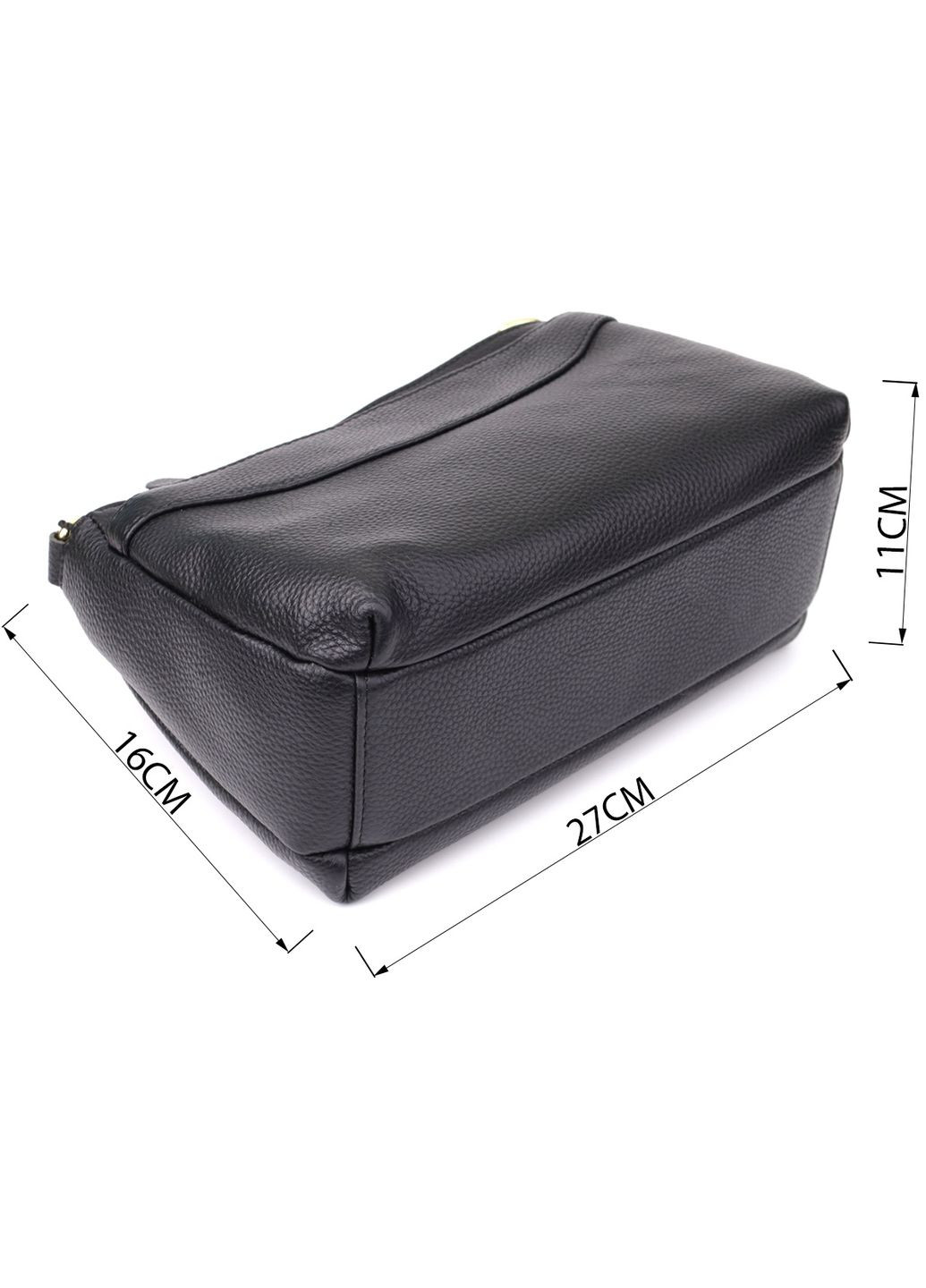 Сумка кросс-боди через плечо женская из натуральной кожи средняя Черный 38340 Vintage (355245176)