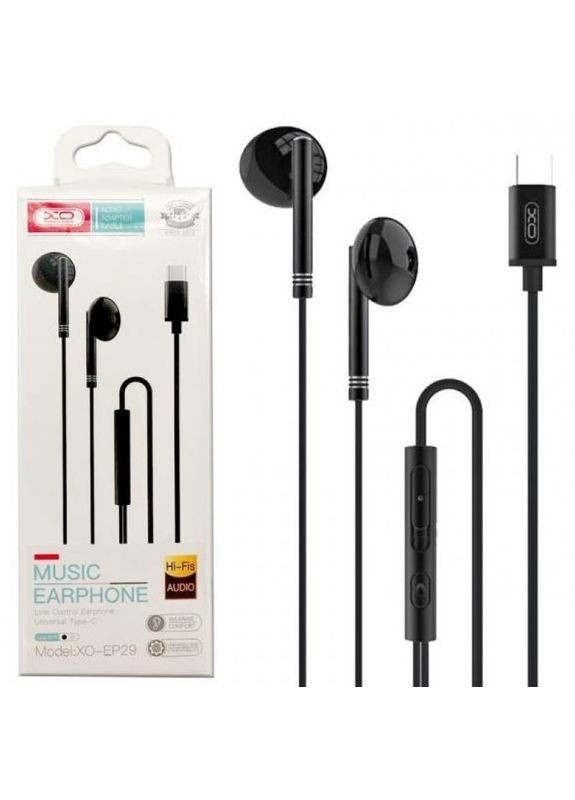 Навушники EP29 metal type C Black XO (297454862)