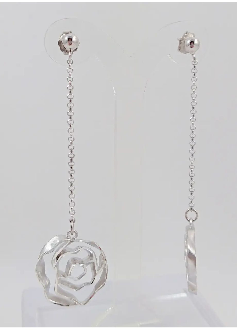 Серебряные серьги "Розы" OR2224б Shatlen Сережки (361971085)