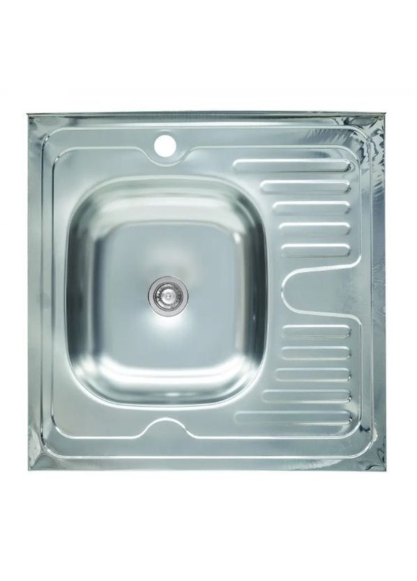 Мийка кухонна з нержавіючої сталі 60x60см (0.4 мм) ліва AVT (357100500)