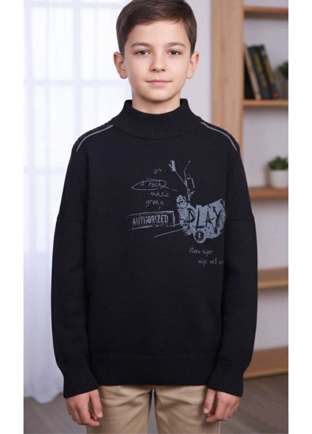 Светр дитячий чорний Deloras (365796614)