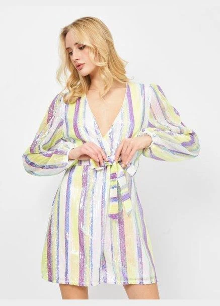 Комбінована вечірня сукня,кольоровий в смужку, Missguided
