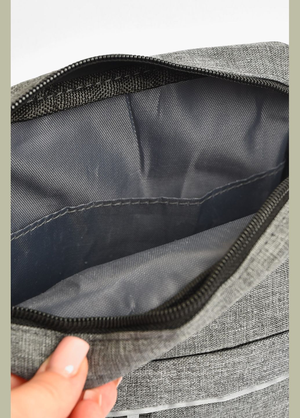 Сумка мужская через плечо текстиль серого цвета Let's Shop (336147696)