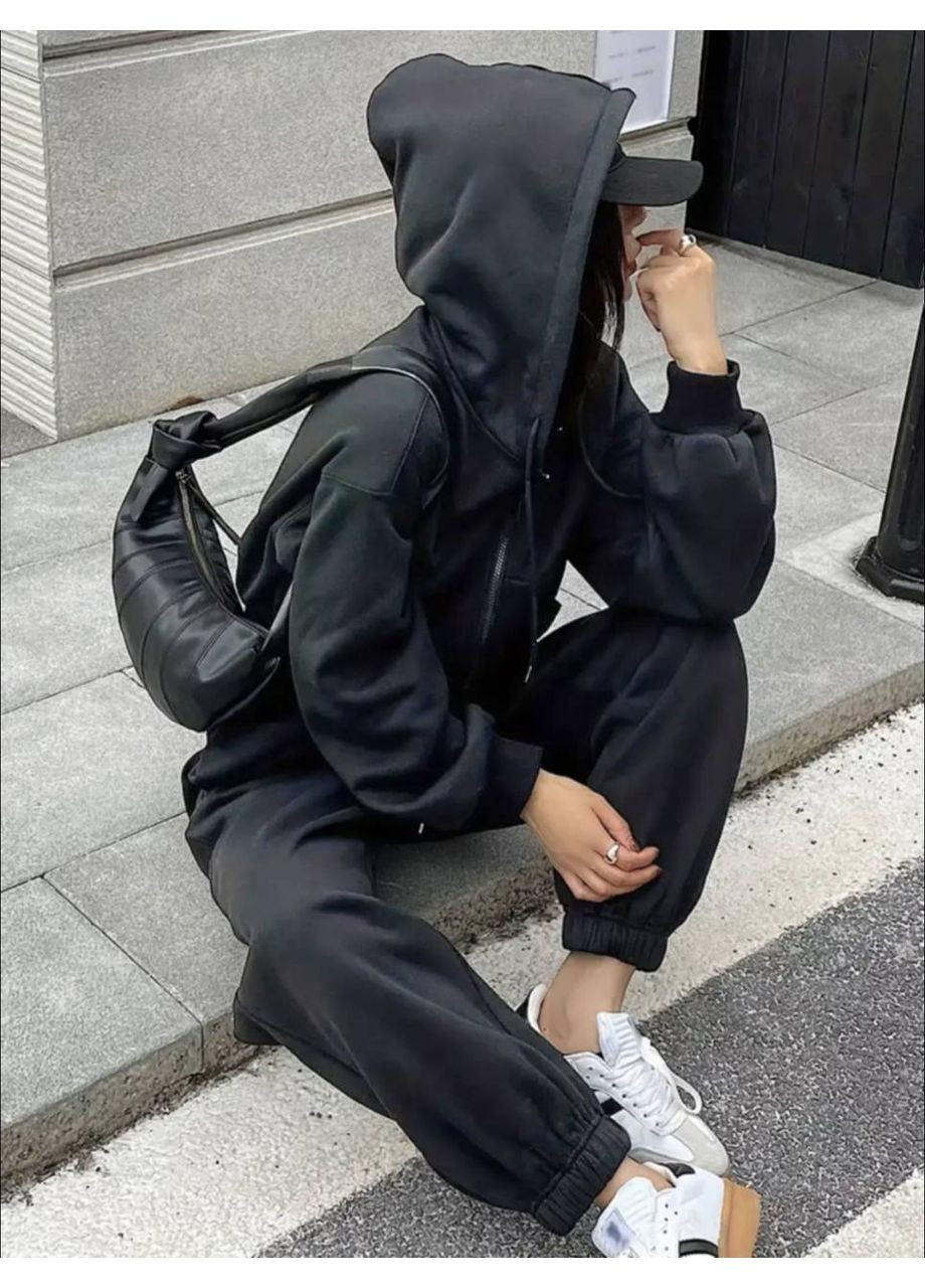 Теплий костюм-двійка із трьохнитки на флісі (худі + джогери) | Заміри в описі GD/GL Модний простір (364965371)