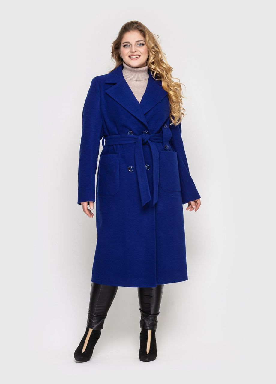 Голубое демисезонное Пальто Алеся 48/50 шоколад 0255 Vlavi