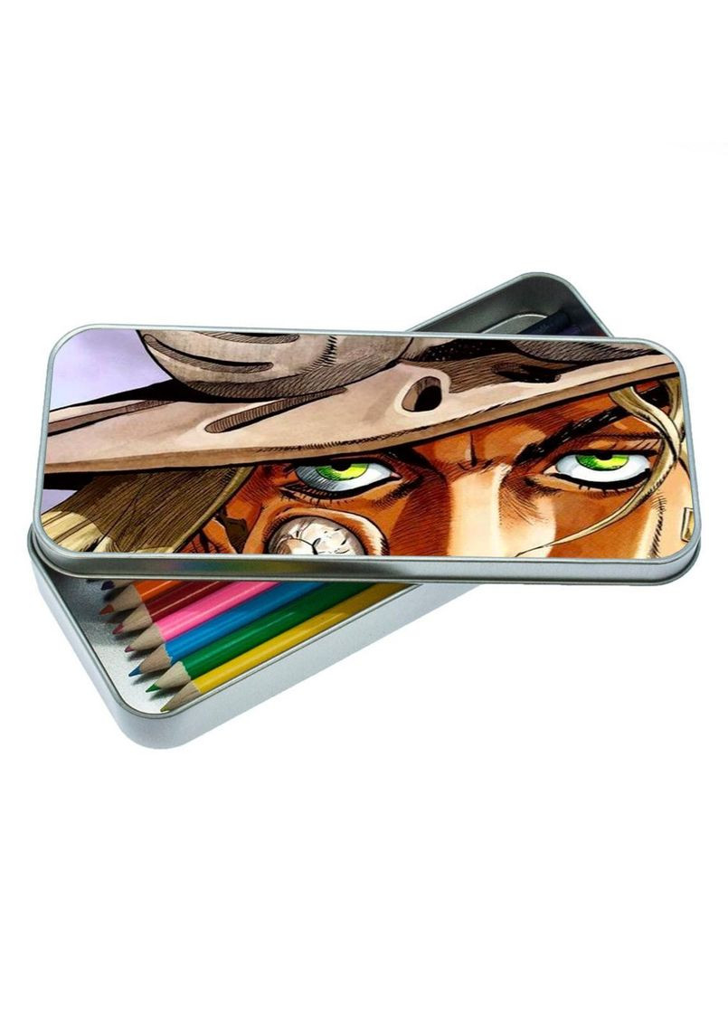 Органайзер для канцелярских принадлежностей металлический, кейс для мелочей Невероятные приключения ДжоДжо #009 7*18 см Silver No Brand (309154282)