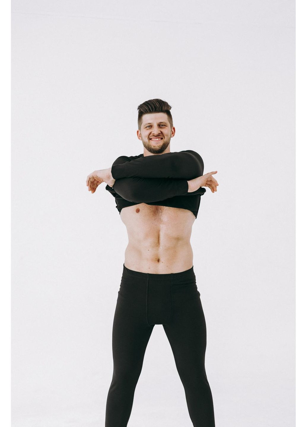 Термобелье мужское черное на флисе БАТАЛ No Brand (362193115)