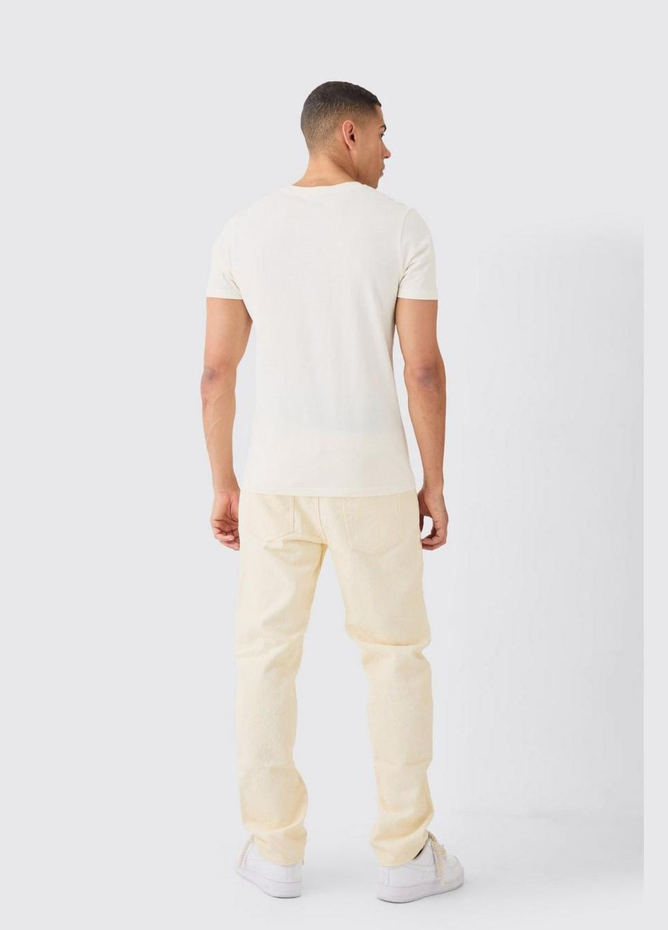 Бежевые демисезонные джинсы Boohoo