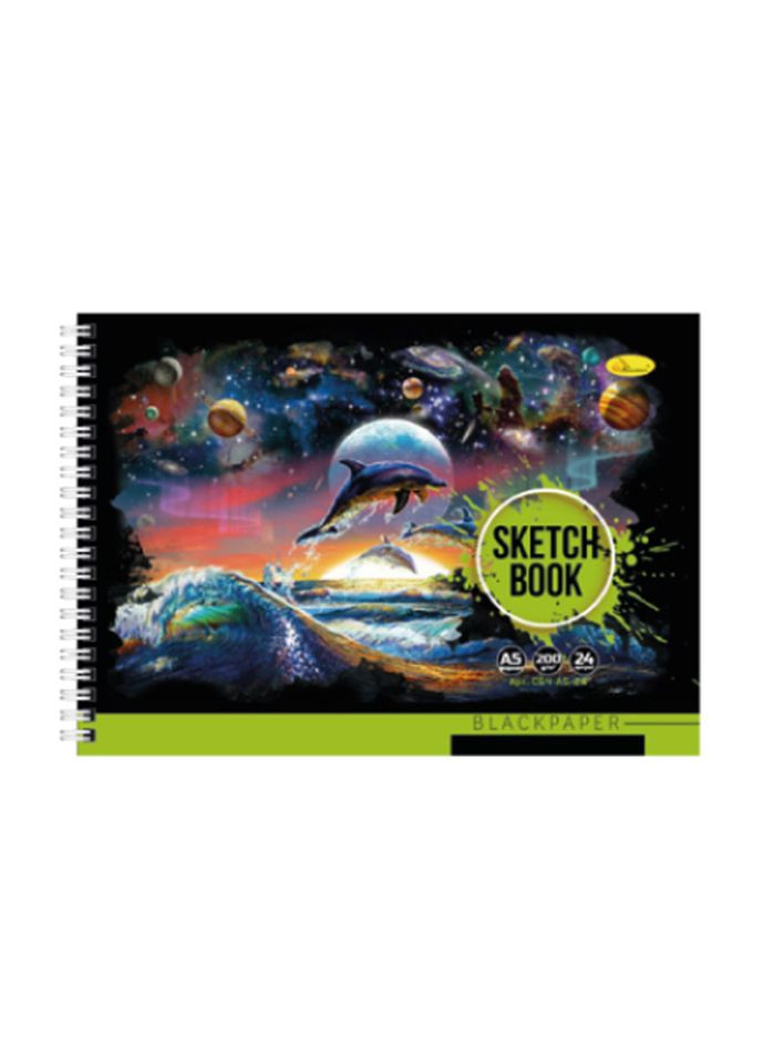 Скетчбук BLACK СББА5-24 А5, 24 листа Dolphin Апельсин (300387907)