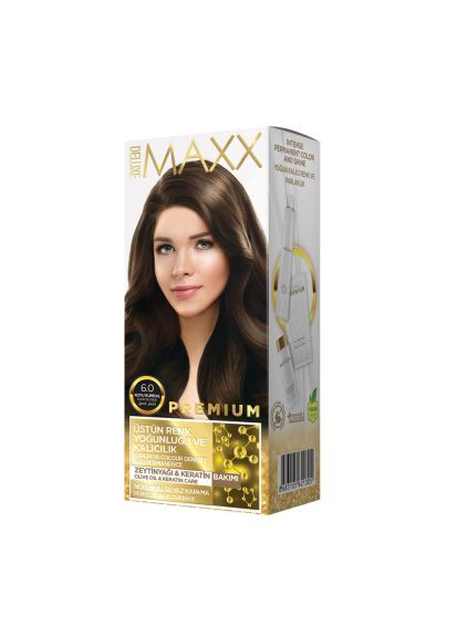 Краска для волос 6.0 Темно-русая 50 мл+50 мл+10 мл Maxx Deluxe (284722528)
