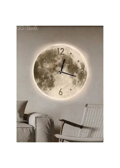 Настенные часы "Луна" с LED подсветкой NCH-50-50 АРАБСКИЕ+ТОЧКИ Erston (363833193)