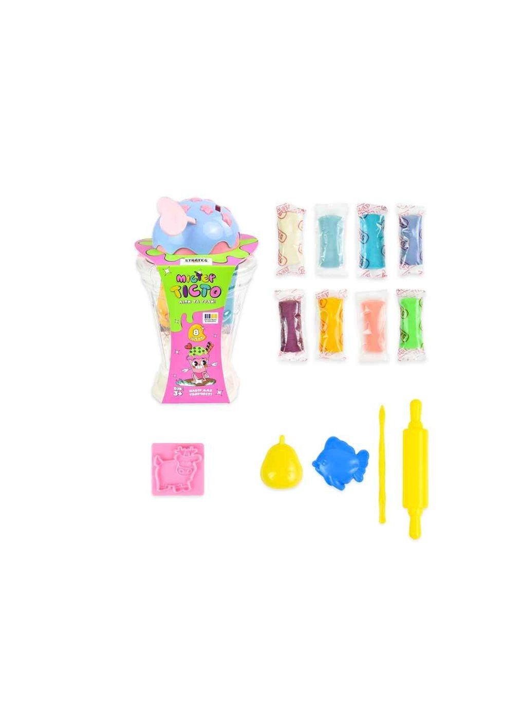 Набор для творчества Мистер тесто Стакан-мороженое на украинском языке 41049 Strateg (357219015)