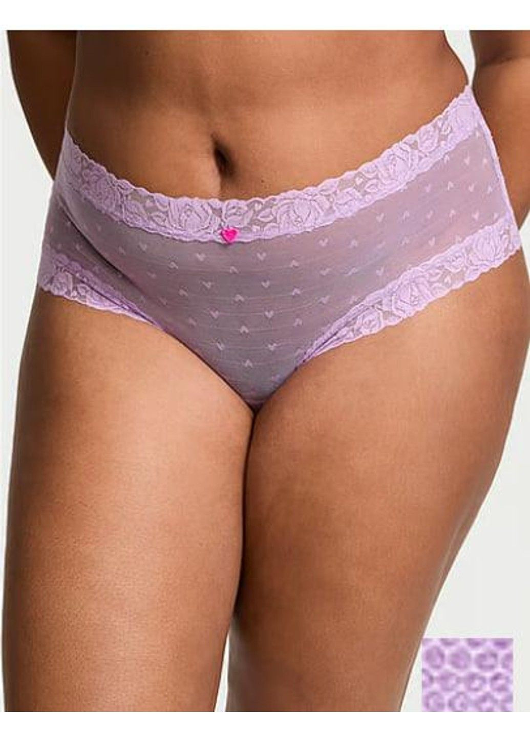 Трусики-чіки жіночі мереживні Victoria's Secretace Heart Blooms Cheeky Panty бузкові Victoria's Secret (340317192)