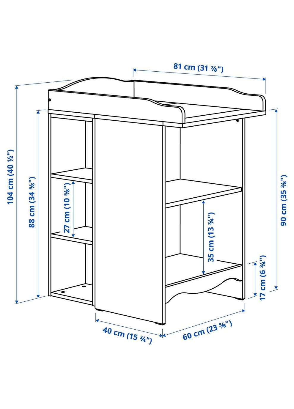 Пеленальний столик/полиця 2 пол ІКЕА SMAGORA (s09323623) IKEA (278406866)