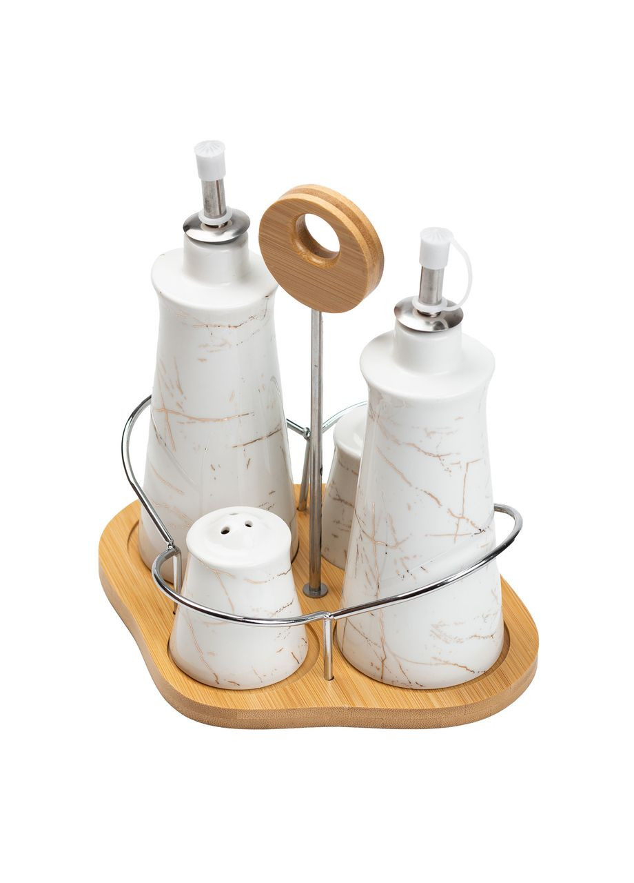 Набір для спецій 4 предмети на бамбуковій підставці HP1219 (A-032732) Yiwu (354825403)