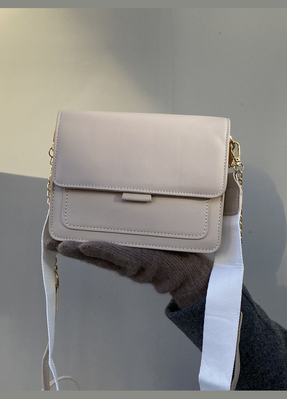 Женская классическая сумка кросс-боди бежевая No Brand (290704951)