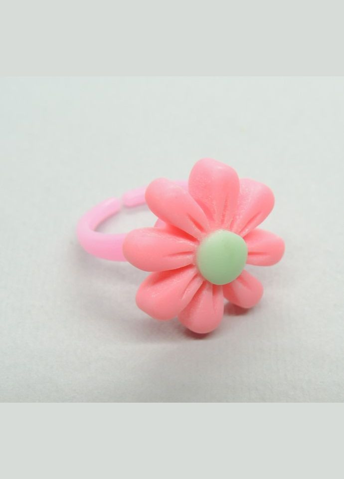 Детское кольцо в форме Цветка розового Веселые колечки для детей из пластика р. регулируемый Fashion Jewelry (285110775)
