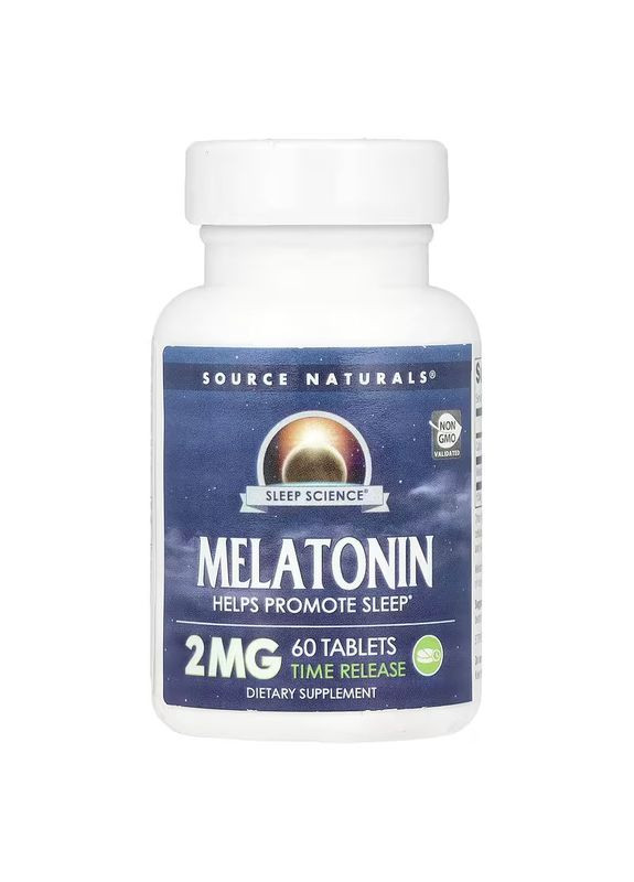 Мелатонін Melatonin Time Release 2 mg 60 Tablets Source Naturals (311281643)