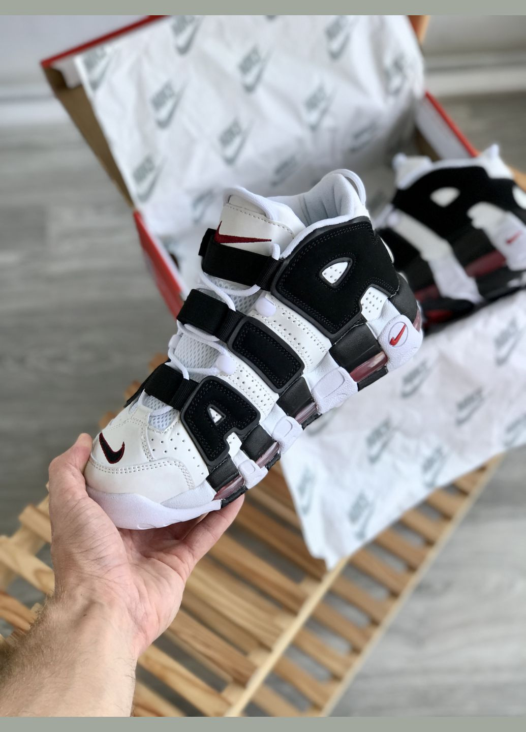Кросівки чоловічі і жіночі Nike Air More Uptempo black white | Найк аір мор Уптемпо чорні білі No Brand чорно-білі всесезони (307288677)