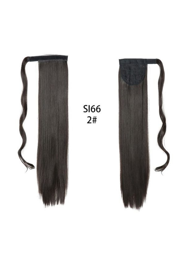 Шиньйон темно-коричневий прямий хвіст на ліпучці No Brand (355802054)