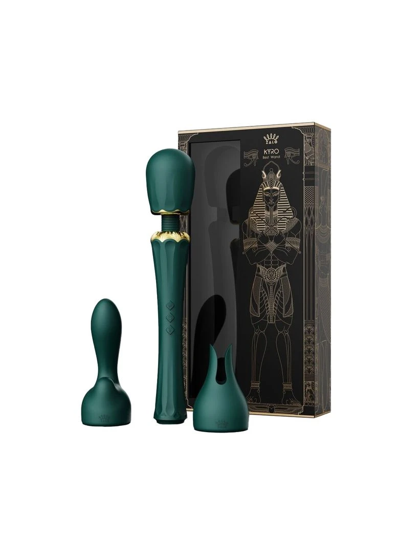 Вибромассажер с насадками — Kyro Wand Turquoise Green Zalo (385656845)