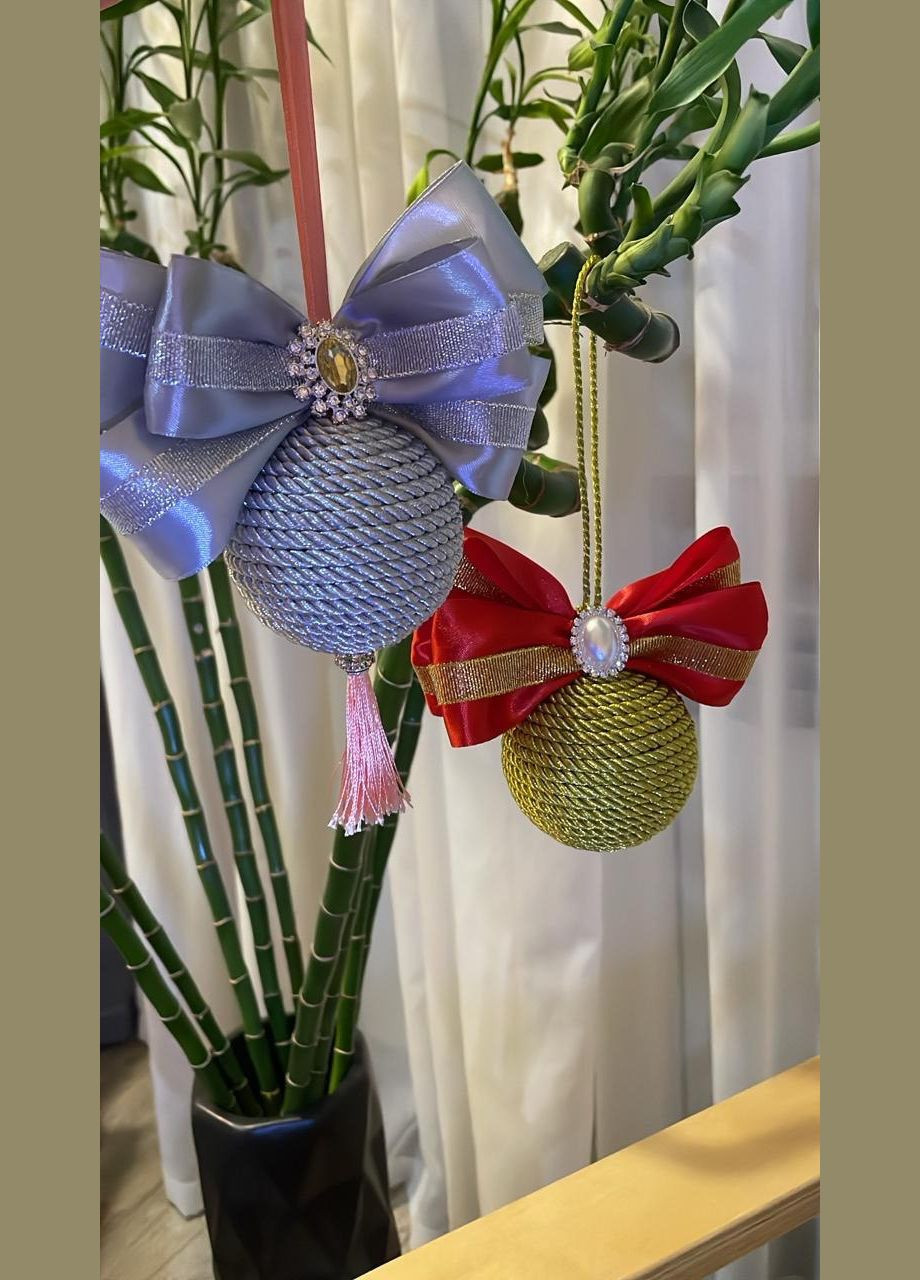 Набір ялинкові прикраси - дві кулі ручної роботи No Brand (313400640)