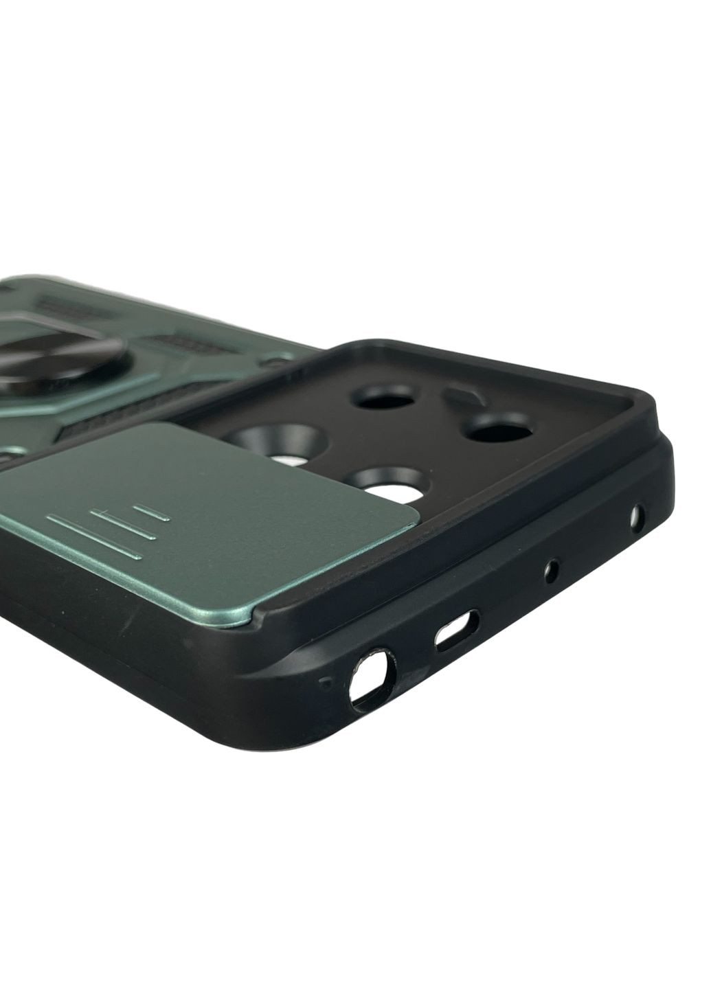 Чохол для POCO X6 броньований з кільцем підставкою зі шторкою на сяомі поко х6 зелений rg1 Xiaomi (366387645)