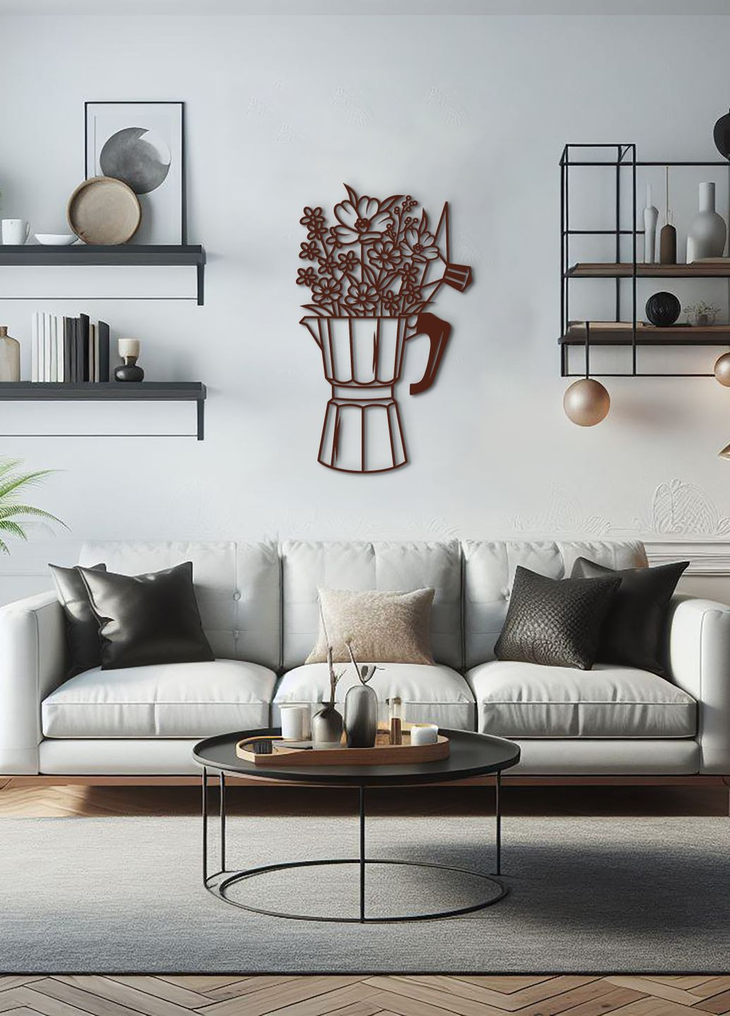 Деревянная картина на кухню, декор для комнаты "Арома кофе", стиль лофт 60х35 см Woodyard (292012901)