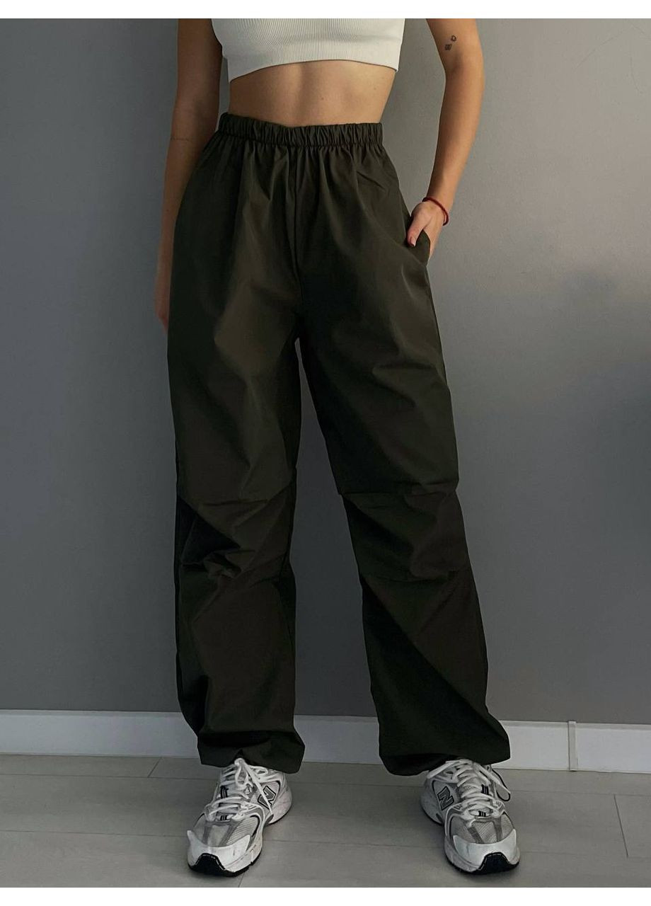 🌿Жіночі штани карго з плащовки з фіксаторами та кишенями | Розмірна сітка в описі GD/GL Модний простір (364966220)