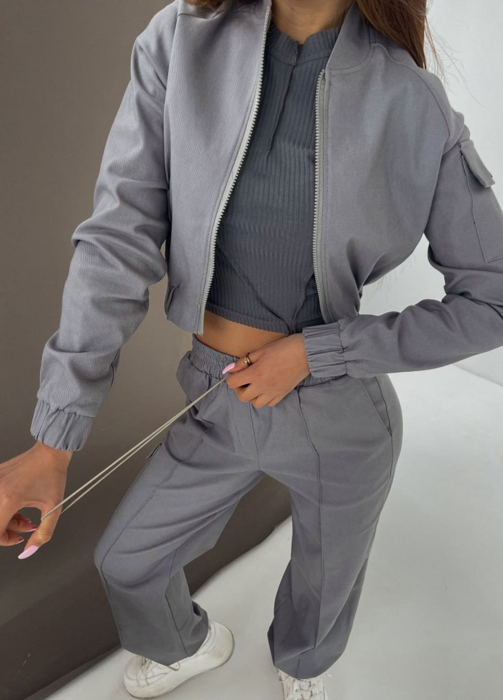 Джинсовий костюм: бомбер та штани-карго Україна (299472872)