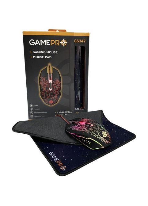 Мышка GS347 Combo 2 в 1 мышь + игровая поверхность (GS347) GAMEPRO GS347 Combo 2 в 1 миша + ігрова поверхня (307357503)