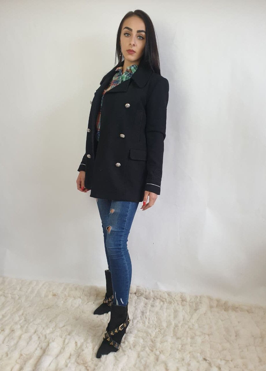 Черное демисезонное Пальто CHNH171178 Черный Naf Naf