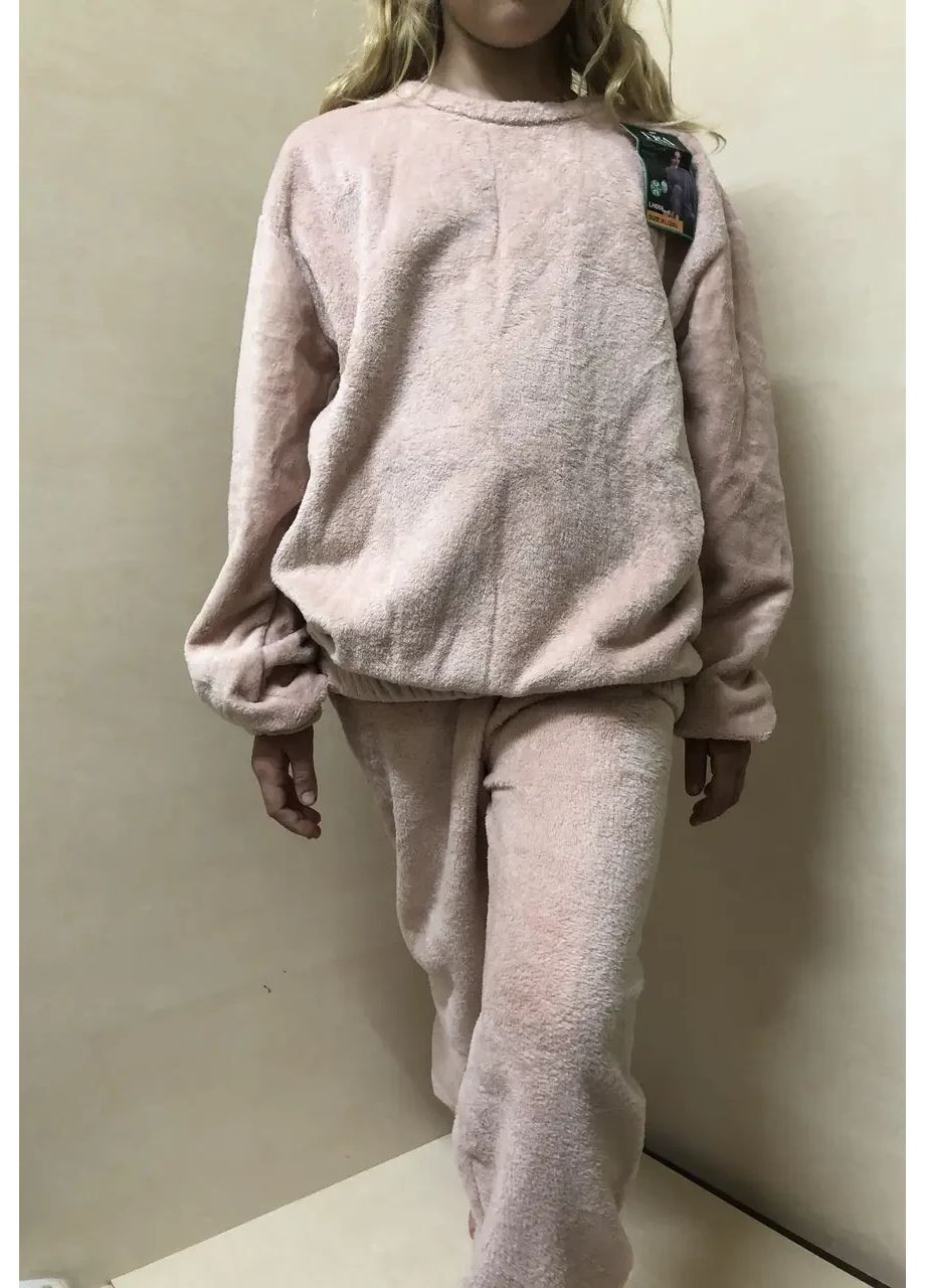 Пудровая зимняя теплая зимняя пижама женская махра 44 46 48 50 52 44 No Brand