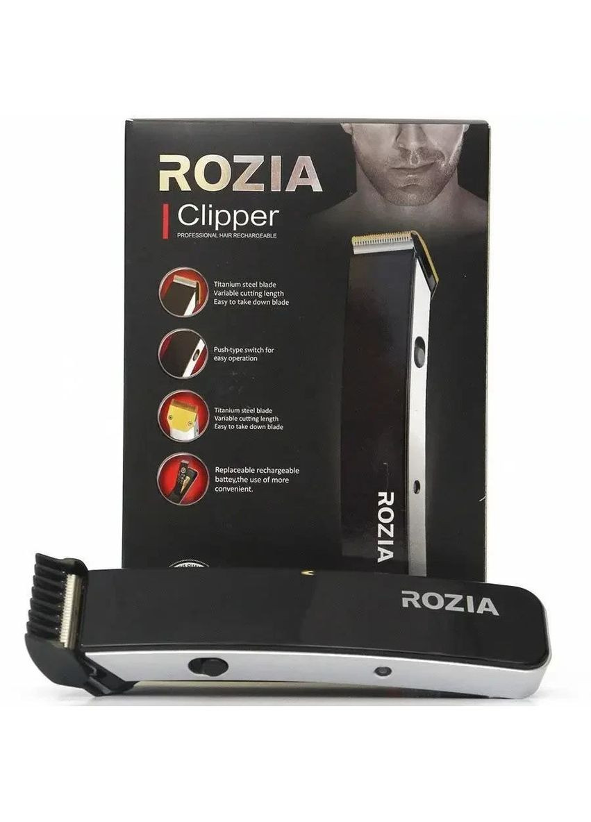 Машинка для стрижки аккумуляторная HQ 203 с насадками ножи нержавеющая сталь Rozia (299187245)
