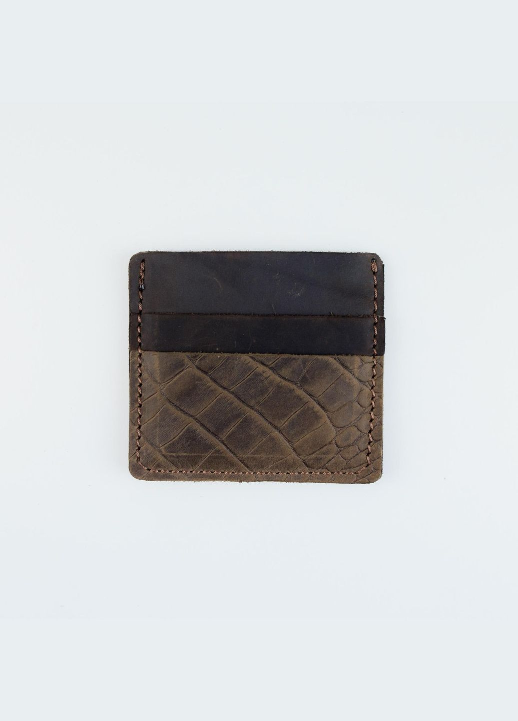 Чоловічий картхолдер із натуральної шкіри Crazy Horse тиснення крокодил SH024 ( ) No Brand (333342037)