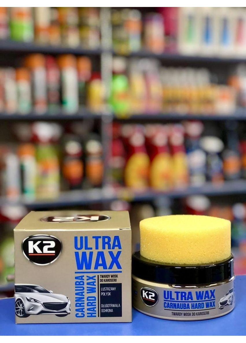 Полироль кузова автовоск Ultra Wax 250 г с губкой. K2 (361078795)