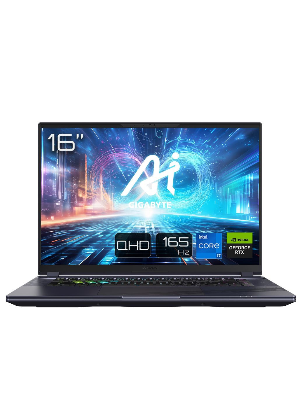 Ноутбук 16X 16.0 QHD 165Hz, Intel i713650HX, 16GB, F1TB, NVD4060-8, W11, чорний Gigabyte (316152614)