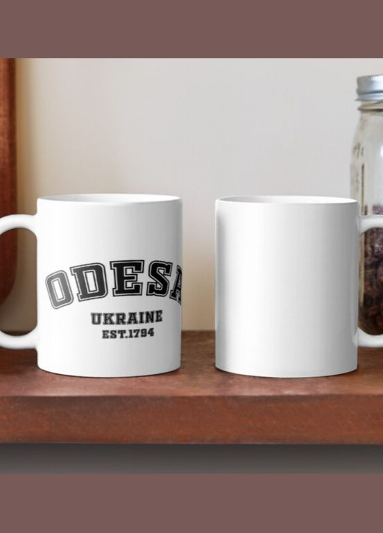 Чашка Керамическая кружка с принтом Odesa Est1794 Ukraine Одесса Белая 330 мл Orca (317319876)