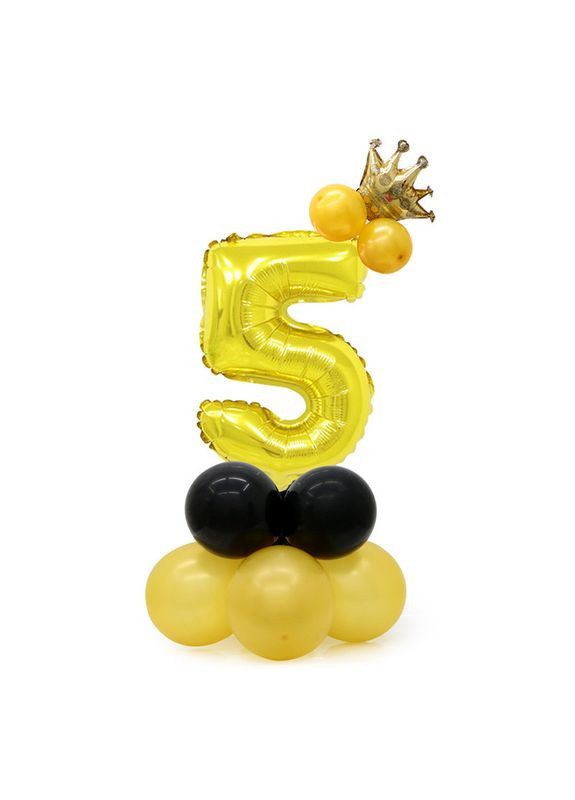 Композиция фольгированная цифра "5" золото с короной "Сделай сам" No Brand (302313818)