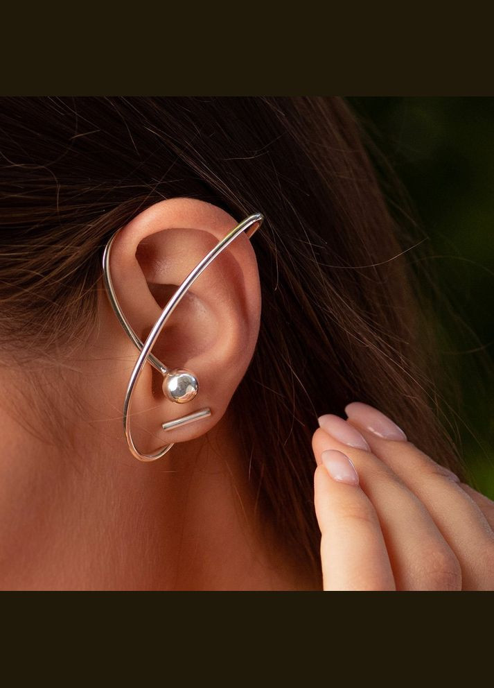 Серебряная серьга каффа Космос 123235 Oniks (290147855)