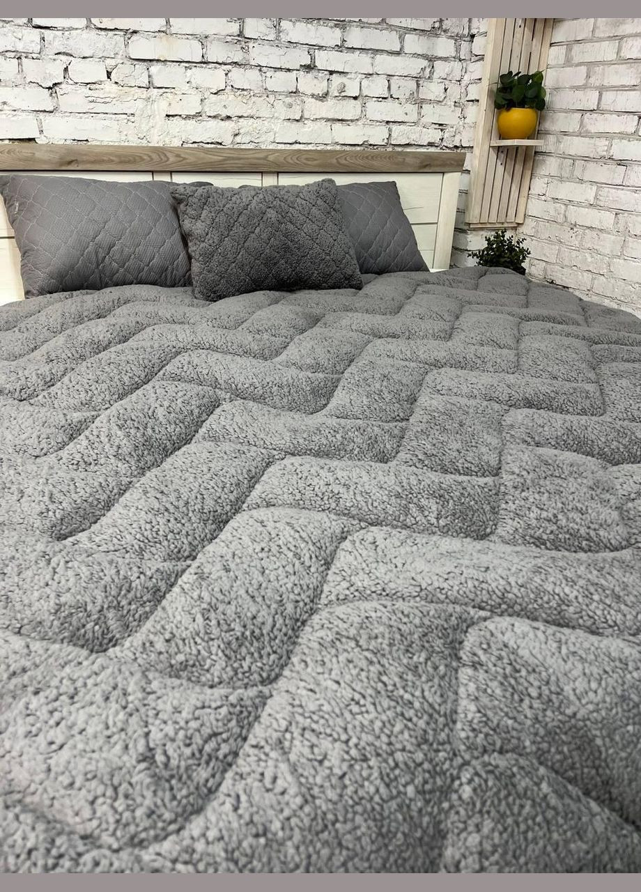 Ковдра хутряна євро см Сірий (П4К-Al-hutr-kovdra-005-02) No Brand (308754930)