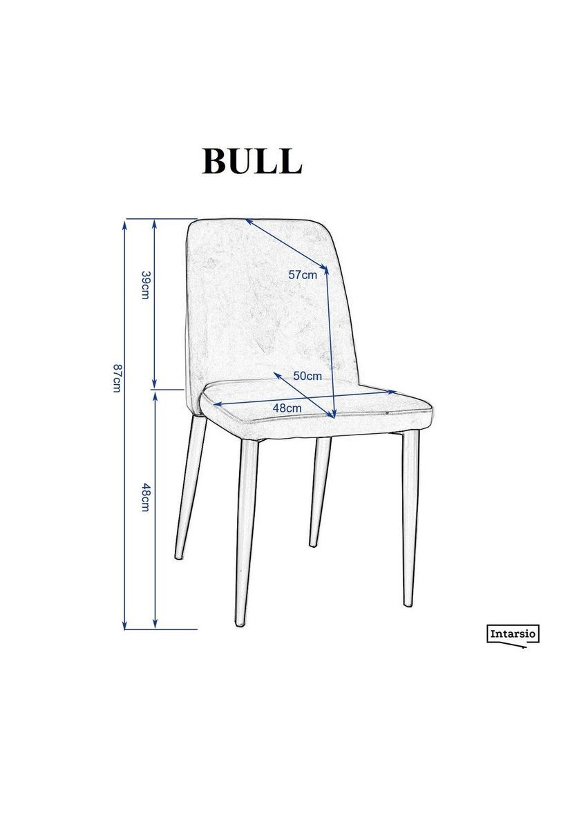 Стілець BULL чорний каркас/темний беж Intarsio (365461376)