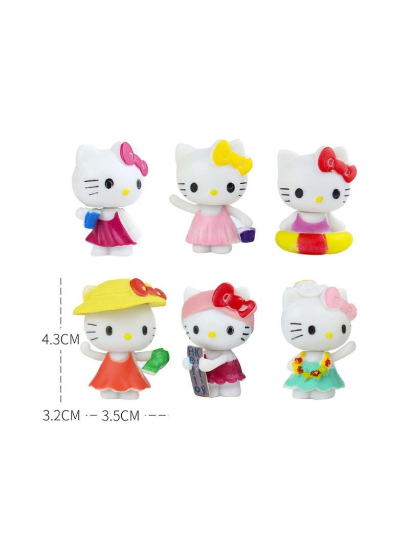 Привет Китти фигурки Hello Kitty Хеллоу Китти детские игрушки 6 шт 4,5см Shantou (282993574)